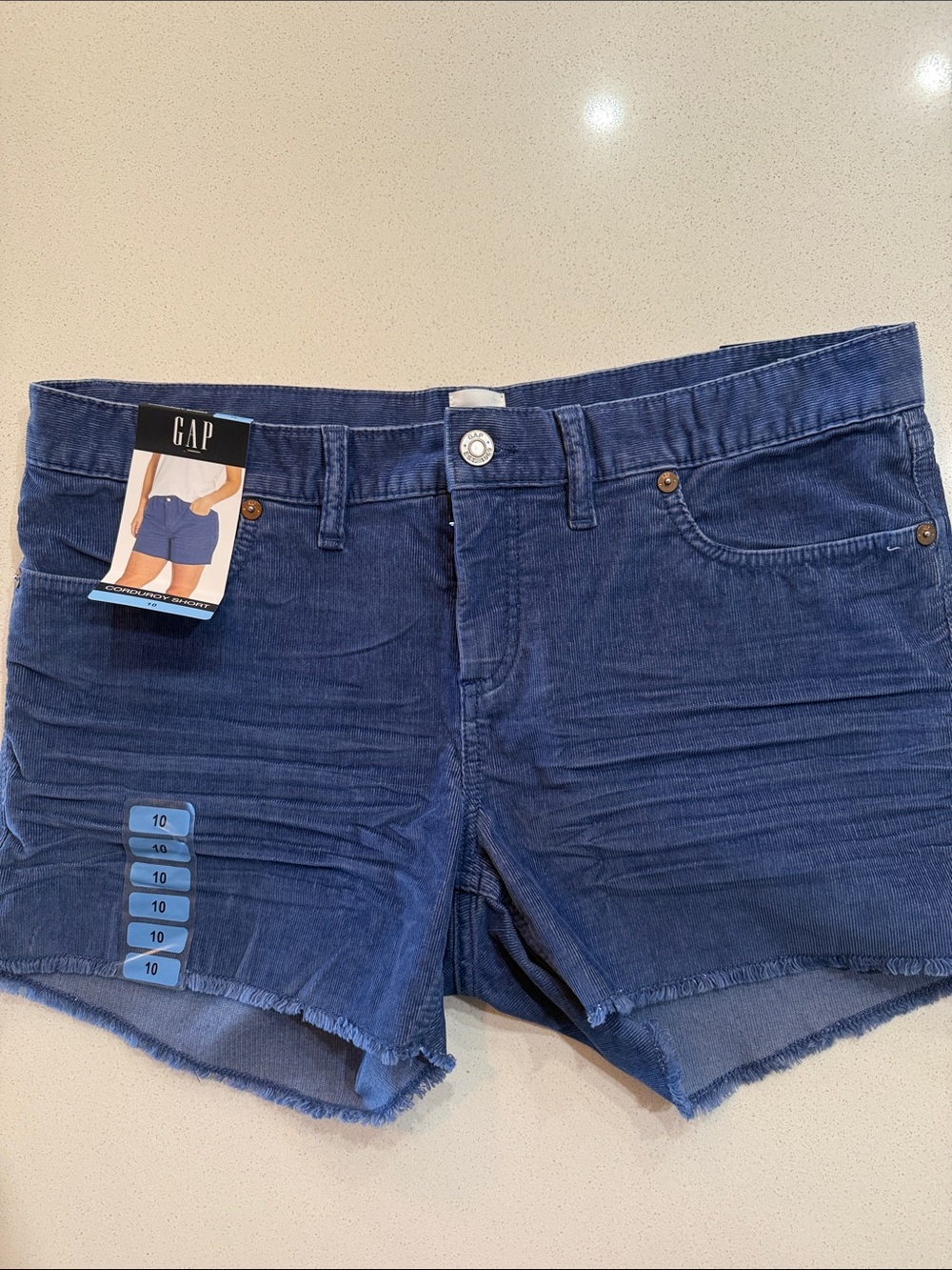 GAP Corduroy Frayed Hem Mid Rise Soft Stretch Shorts Size 10